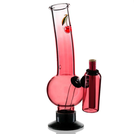 Glass Bong 30cm - Cherry Bomb Double Chamber